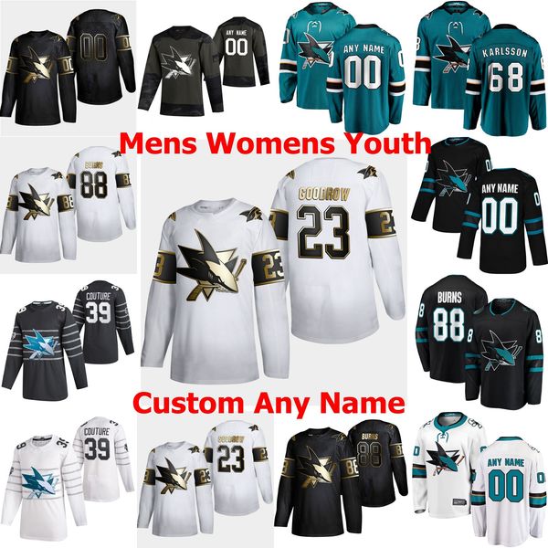 

san jose sharks 2020 all-star hockey jerseys 21 brandon davidson jersey joe thornton evander kane erik karlsson brent burns custom stitched, Black;red