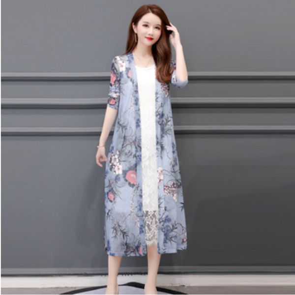 

plus size 5xl women blouse open stitch full sleeve long blouse women 2020 new summer elegant thin womens and fw401, White