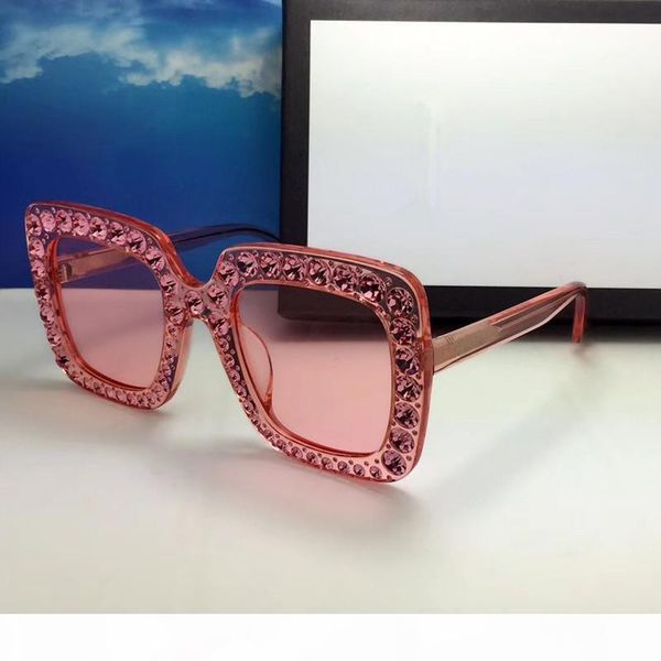 

luxury 0148 sunglasses for women large frame elegant special designer with rivets frame built-in circular lens come with case, White;black