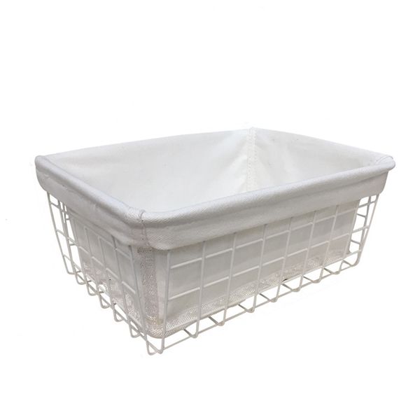 

storage basket closet multi-use iron wire with handle desk organizer household