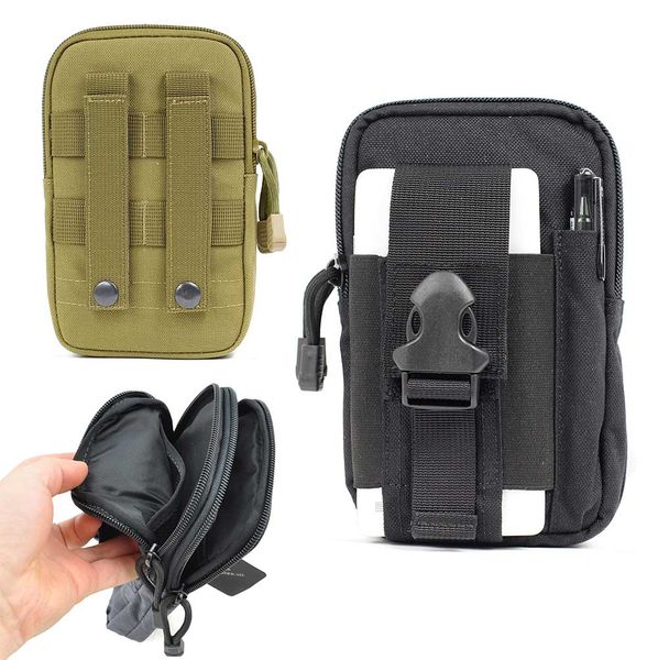

tactical edc molle waist pack durable waterproof 1000d nylon adjustable fanny phone pouch pack for outdoor hiking