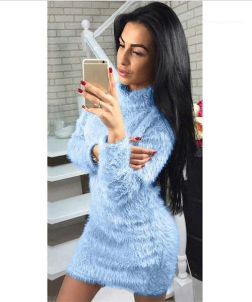 

fashion stand colloar thick dresses casual long sleeve sweaters dresses women designer natural color sweaters dresses, Black;gray
