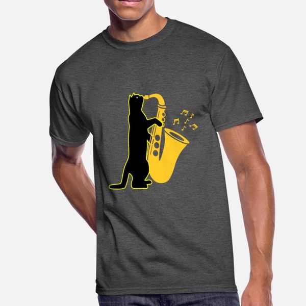 

saxophone playing cat saxophonist kitty musician t shirt men customized cotton s-xxxl outfit loose new fashion summer cool shirt