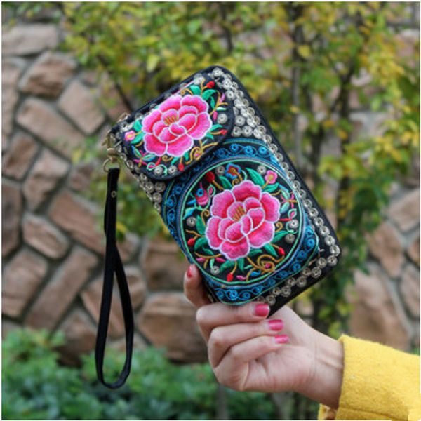 

fashion embroidery women shopping embroidered flap bagshandmade flowers embroidery women long wallet day clutch small bag