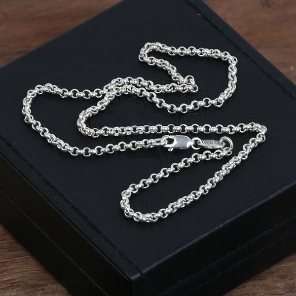 

4mm chain men women 925 sterling silver necklace pendant 925 fine vintage jewelry new arrival thai silver sports