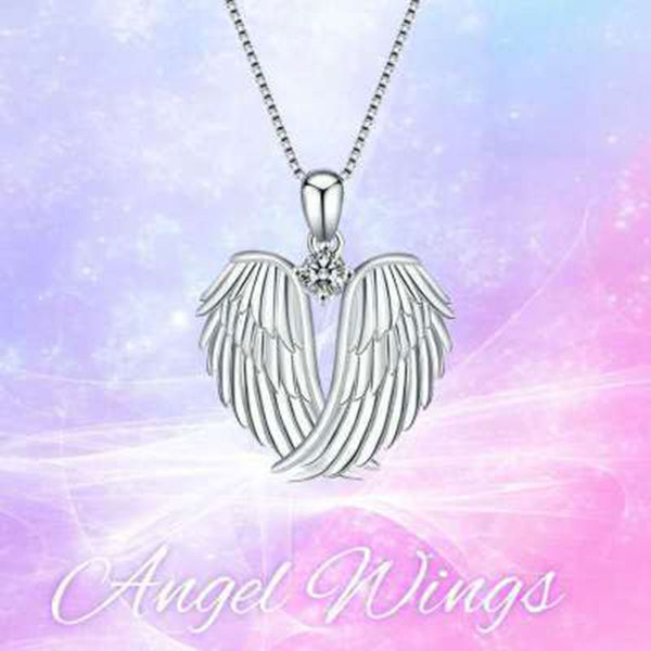 

2020 new fashion angel's wing necklace women box chain pendant&necklace silver color friends jewelry bijoux female gifts