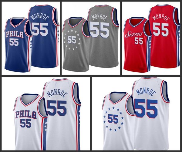 

philadelphia 76ers greg monroe men city basketball jersey, Black