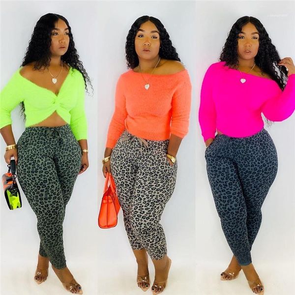 

out two wear womens sets leopard print long sleeve trousers designer fashion two piece pants hollow, White