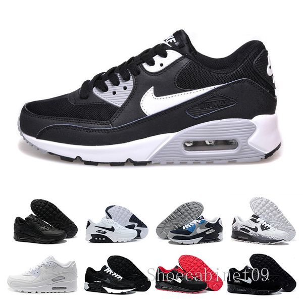 

2019 air cushion 90 casual running shoes black white red 90 men women sneakers classic air90 trainer outdoor ze6m