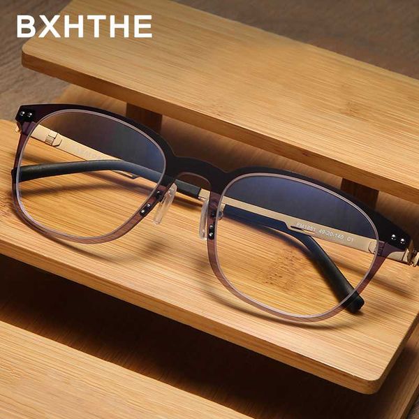 

2020 fashion women nylon titanium eyeglasses men prescription optics glasses frame anti blue light computer myopia spectacles, Black