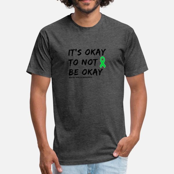 

it's okay to not be okay mental health awareness t shirt men loose cotton round collar original loose fashion spring letter shirt