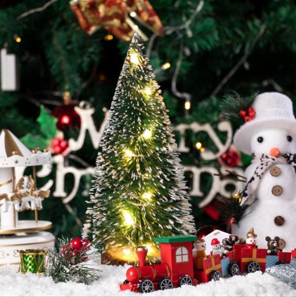 

christmas decorations 15cm mini tree with led lights ornaments desk table decor xmas gift