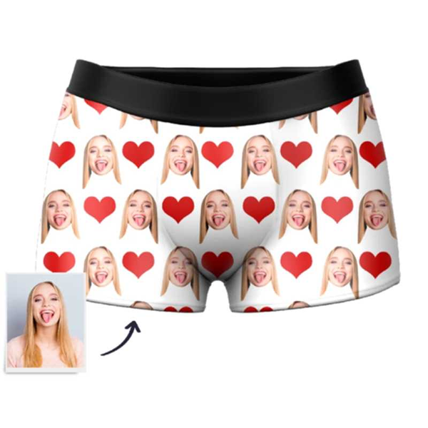 

party favor personalized corlorful men's funny shorts custom face property of your name boxer valentines day wedding husband underwear