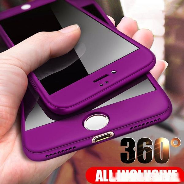 

360 degree full cover phone case for iphone 11 pro max 7 8 plus with tempered glass cases hard pc shell for iphone 6 6s plus x xs max capa