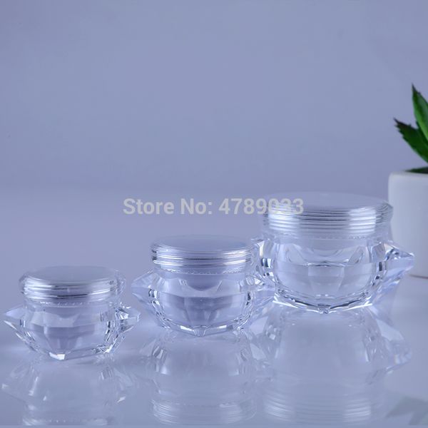 

storage bottles & jars 10/20pcs diamond small bottle 5g/10g/15g cosmetic empty jar pot eyeshadow lip face cream sample container