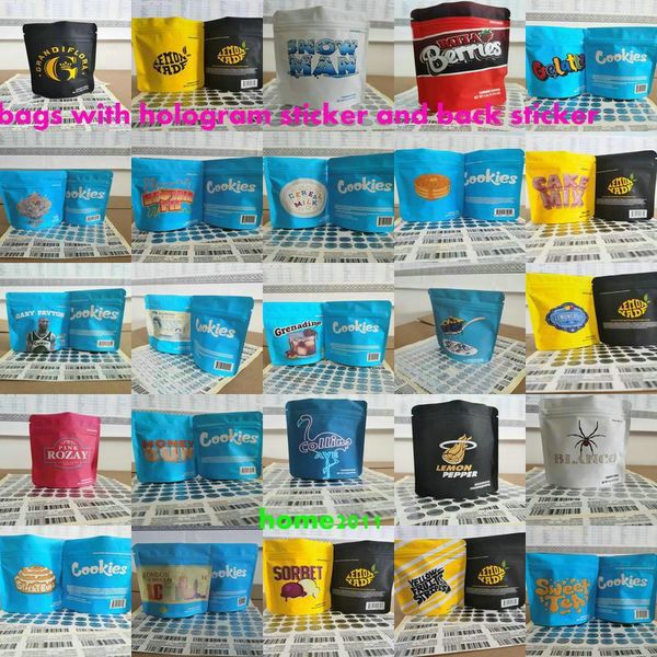 

smellproof labels stickers ziplock 10 with pack buy heatseal resealable and gelatti bags mylar cookies 3.5g bags holographic deazb