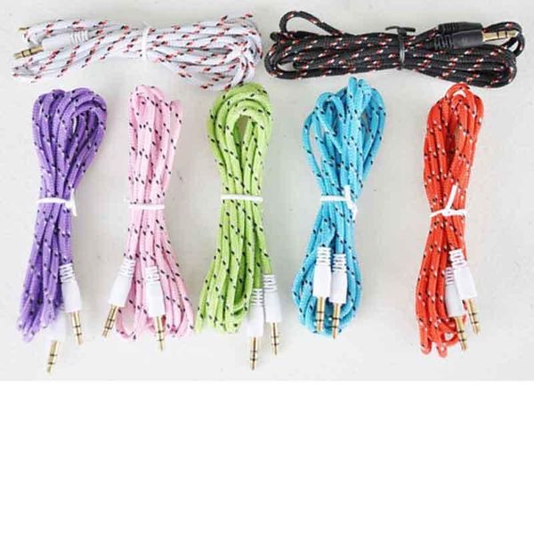

cgjxs3 .5mm braided aux audio cable car audio cables male to male audio extension cable for iphone &android and other smart devices