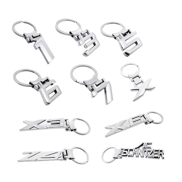 

for 1 series 3 series e90 e92 e93 5 7 x x1 x3 g01 x5 e50 e70 x6 z4 3d letter keychain car key holder, Silver