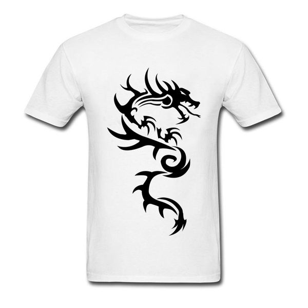 

chinese dragon t shirts men cool t-shirt round collar pure cotton clothes shirt unique design fashion black tattoo tshirt