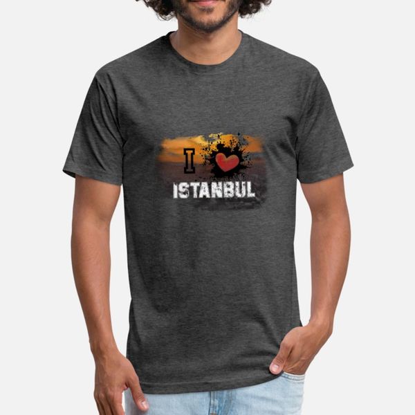 

i love istanbul t shirt men printed 100% cotton s-3xl natural loose fashion spring autumn letters shirt