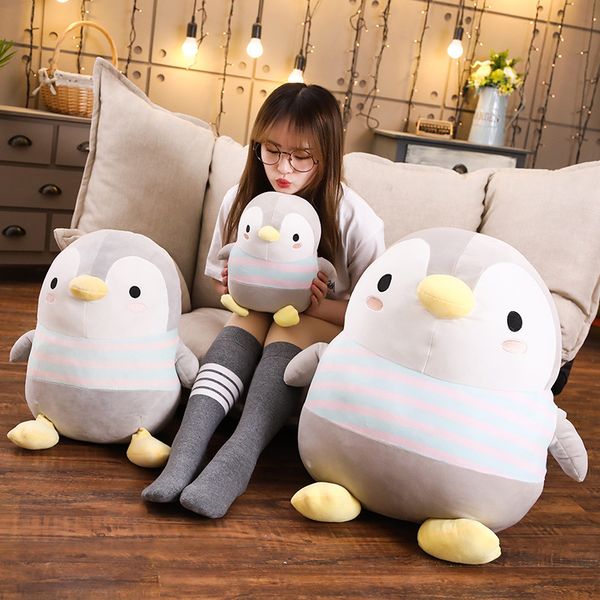 

fatty stripe penguin plush toy stuffed the antarctic animals grey baby family penguins soft doll kids adults comforting gift c0924