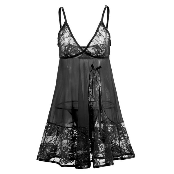 

plus s  l xl xxl lingerie women perspective embroidery lace dress underwear lenceria erotica, Black;red