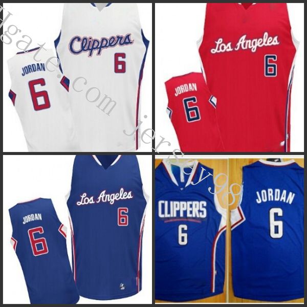 

los angeles clippers men #6 deandre jor dan white nba swingman jersey, Black