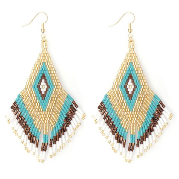 

go2boho bohemian earrings pendientes mujer moda 2020 miyuki earrings for women aretes boho summer jewelry handmade beads, Golden;silver
