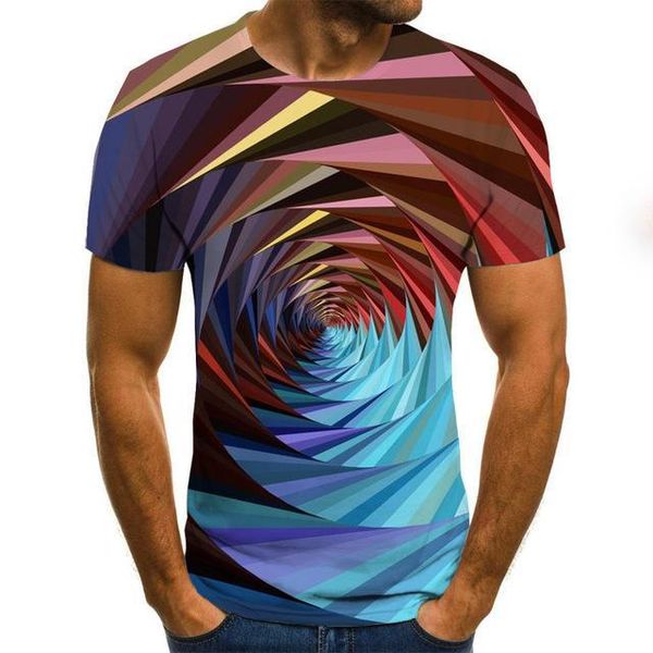 

summer three-dimensional 3d vortex cute 3d print shirts funny horror humor men clothing