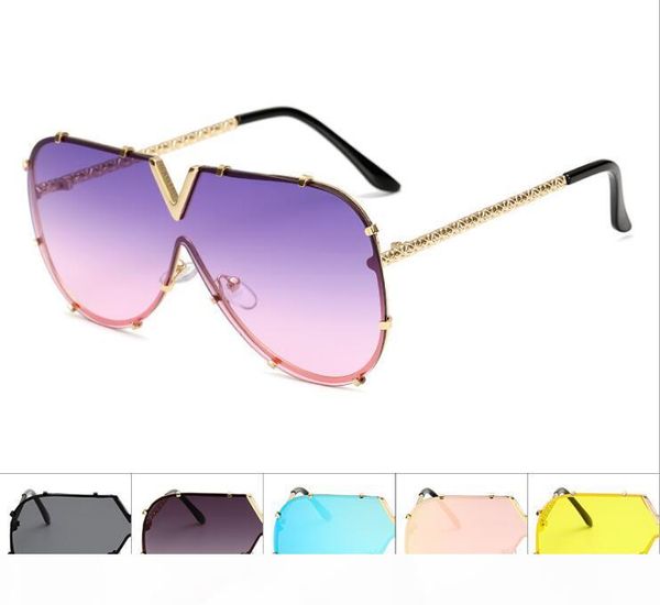 

brand designer women square sunglasses men's unique oversize shield uv400 gradient vintage eyeglasses alloy metal frames for women 11 c, White;black