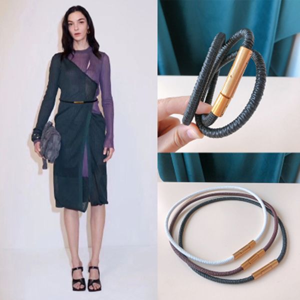 

nuleez brand belt women famous star cowhide waist belt dress accessory copper head, Black;brown