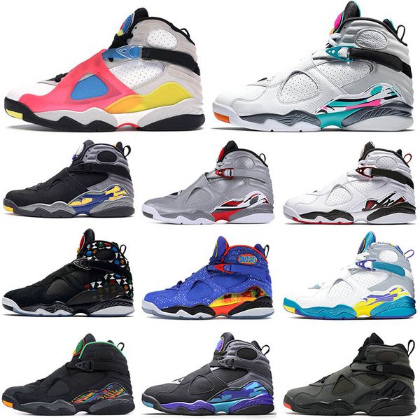 

new jumpman doernbecher 8 8s valentines day mens basketball shoes fashion se white multicolor south beach quai trainers sneakers, White;red