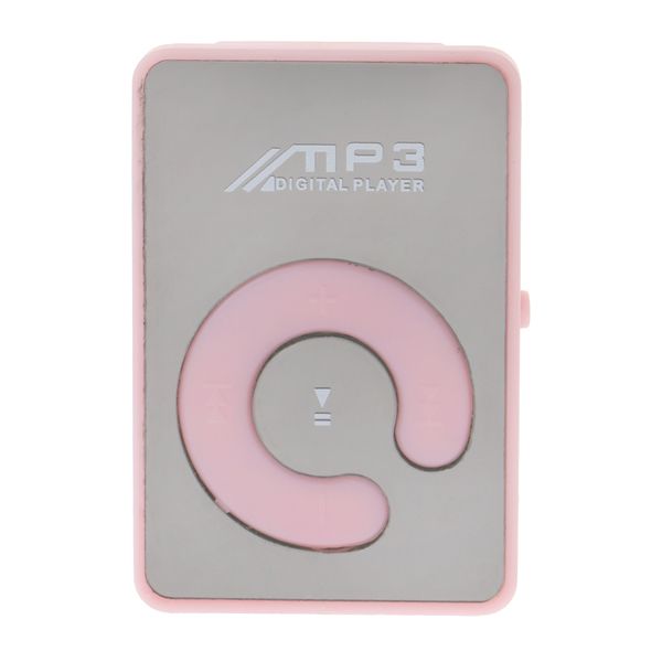 

16gb mini clip usb mp3 player support tf card music media pink