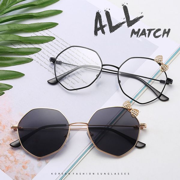 

2020 new bow sunglasses women's fashion casual trend multi-color outdoor glasses retro casual personality driving sunglasses, White;black