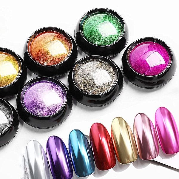 

rose gold mirror nail glitter powder metallic powder purple blue silver laser chrome nail pigment dust decoration, Silver;gold
