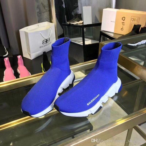 

size 34-45 with original box r luxury casual shoes, fashionable knitted stretch socks boots speed clear sole casual sneakers,ss