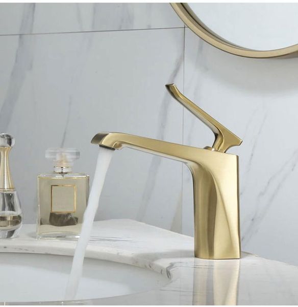 

tuqiu bathroom faucet brushed gold brass bathroom basin faucet cold and water mixer sink tap deck mounted brushed gold tap