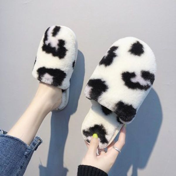 

winter cotton shoes slippers women warm thick bottom comfortable cute home plush indoor non-slip cotton shoes ladies slippers, Black