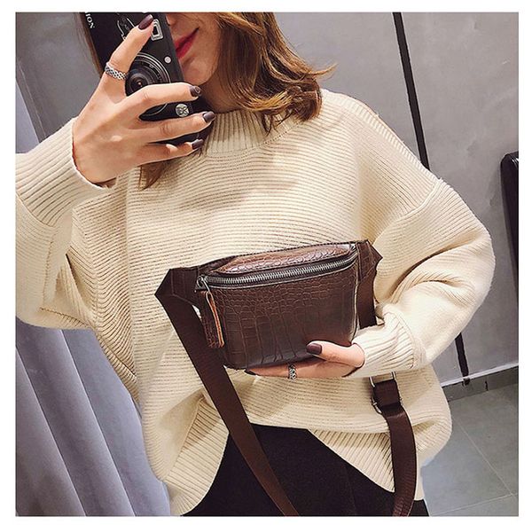 

waist bags leather chest bag fashion fanny pack women small bum belt casual phone wallet c101