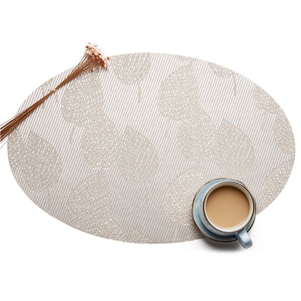 

decoration pvc placemat home kitchen heat insulation dining oval shape table mat
