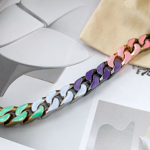 

necklace colorful silver stitching necklace all steel made of diamond multicolor chain necklaces for gift jewelry supply linkb