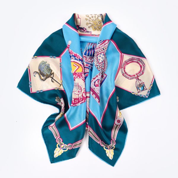 

women 100% silk scarf shawl 90 grade hand rolled edges soft smooth perfect gifts, Blue;gray