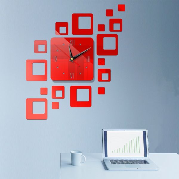 

3d acrylic mirror wall clock diy quartz watch still life clocks modern home decoration living room stickers