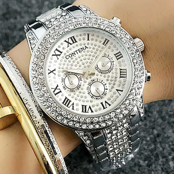 

silver watches women bracelet wrist watch stainless steel womens dress watches ladies quartz watch clock female relogio feminino, Slivery;brown