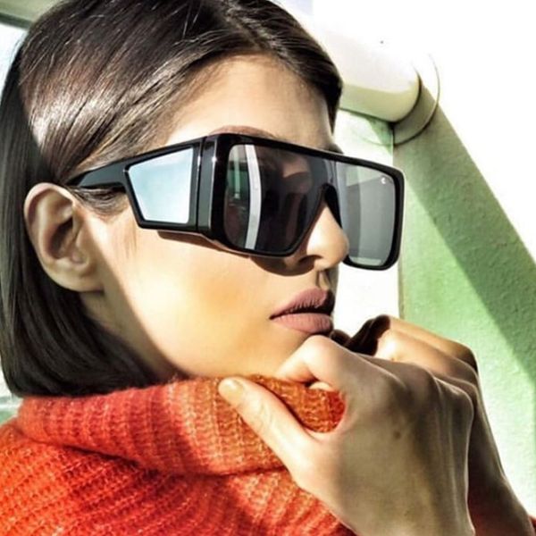 

new super-large frame sunglasses for men and women, personality trend sunglasses, female cross-border windshield s9010, White;black