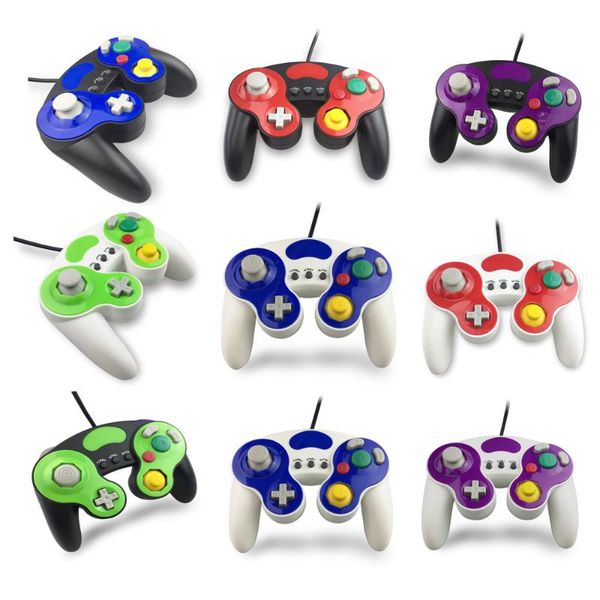 

wired gamepad controller with three button for game-cube n-g-c handheld joystick
