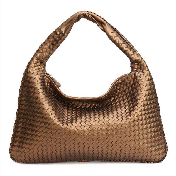 

knitting women handbags single shoulder bags leather weaving bags large size hobos handbags new fashion female