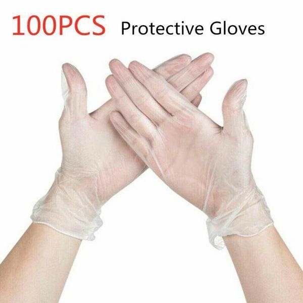 

100pcs transparent pvc cleaning disposable gloves restaurant home service m-l1