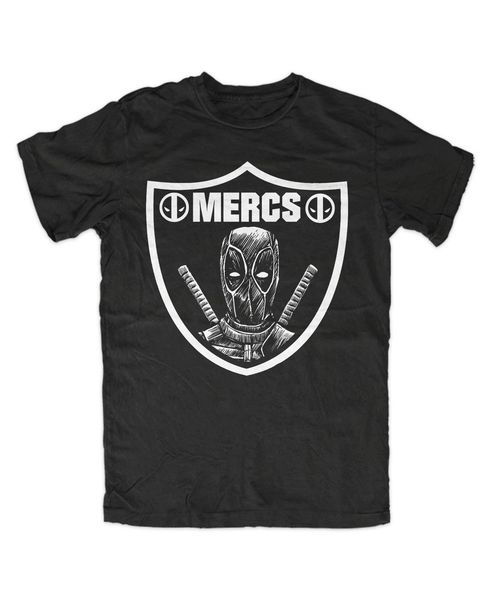 

t-shirt summer novelty cartoon t shirt merc raider t-shirt schwarz deadpool,chimichanga,taco,merc,mouth,anti,hero movie shirt
