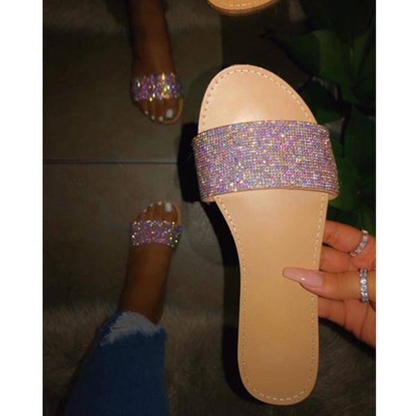 

selling fashion rhinestone women shoes summer beach sandals lightweight wearable comfortable plus size 37-42, Black